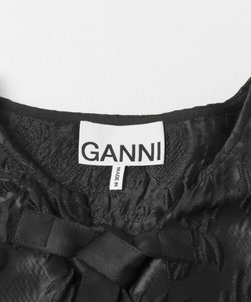 ブラウス シャツ GANNI　SATIN CLOQUE PEPLUM BLOUSE レディースの画像