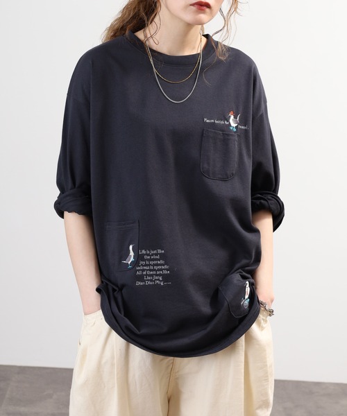 Quelle Chance（ケルシャンス） tシャツ 多ポケット刺繍プルオーバー 