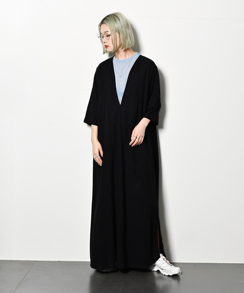 「CITYSHOP」 7分袖ワンピース 38 ブラック レディースの画像