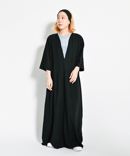 「CITYSHOP」 7分袖ワンピース 38 ブラック レディースの画像