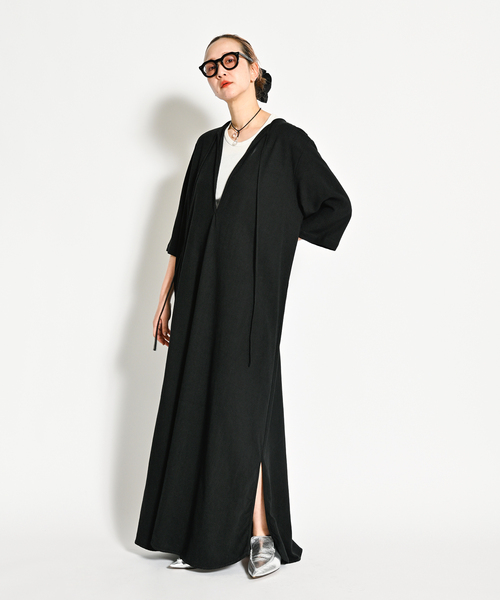 「CITYSHOP」 7分袖ワンピース 38 ブラック レディースの画像