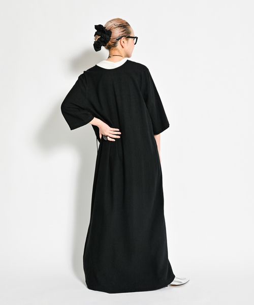 「CITYSHOP」 7分袖ワンピース 38 ブラック レディースの画像
