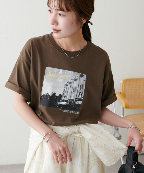Discoat（ディスコート） tシャツ 半袖 「Enlude」モノクロフォトT 
