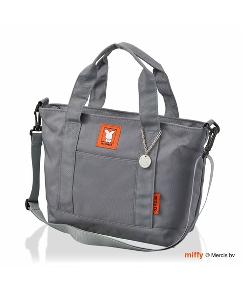 Miffy（ミッフィー） トートバッグ 横型トートバッグ グレーナインチェ