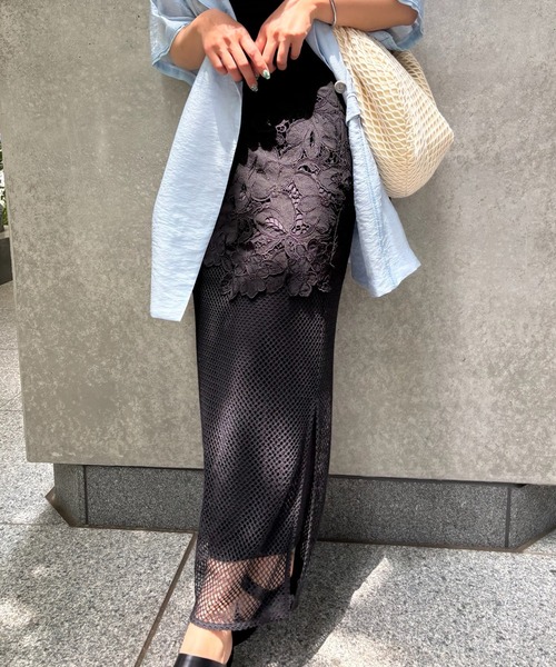 Ameri（アメリ） ロング スカート 夏 MEDI CUTWORK 3D LACE MOTIF