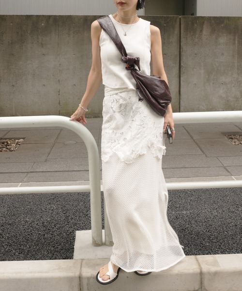 Ameri（アメリ） ロング スカート 夏 MEDI CUTWORK 3D LACE MOTIF