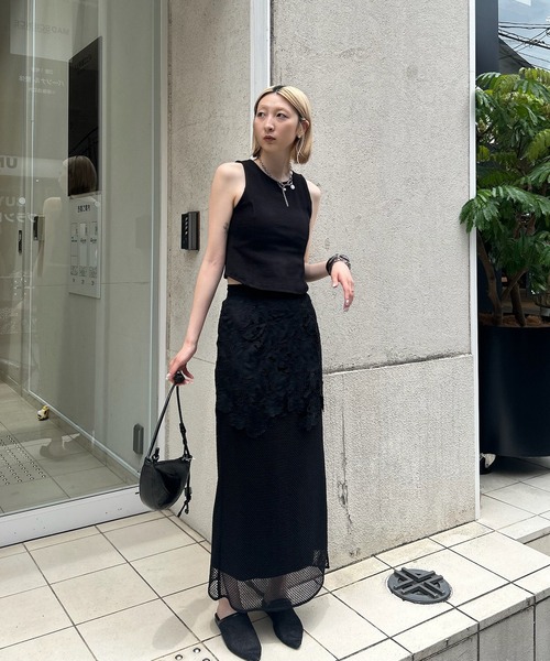 Ameri（アメリ） ロング スカート 夏 MEDI CUTWORK 3D LACE MOTIF