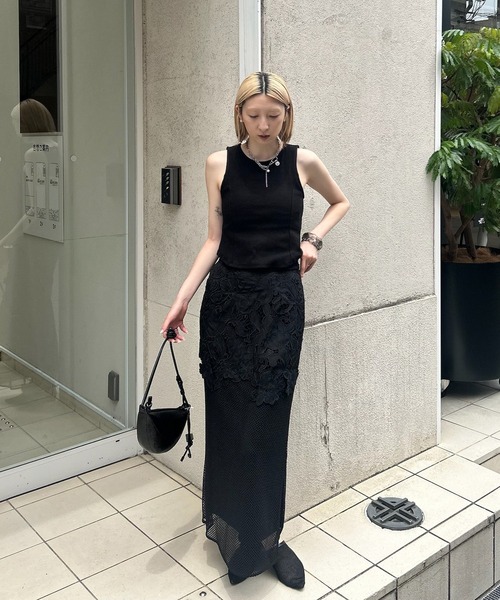 Ameri（アメリ） ロング スカート 夏 MEDI CUTWORK 3D LACE MOTIF