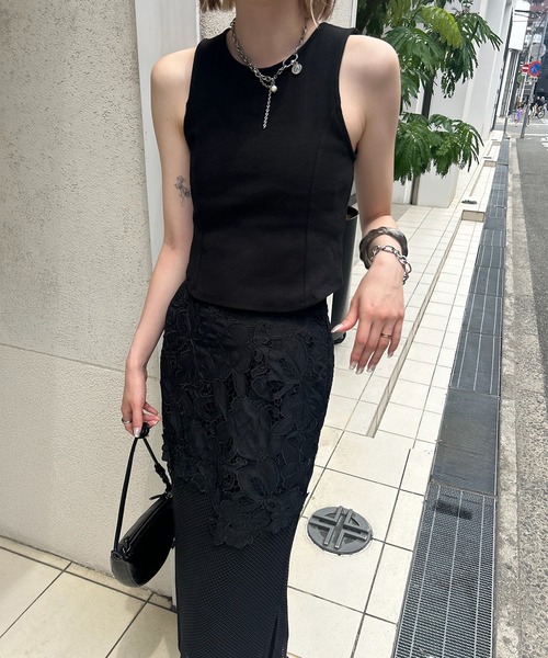 Ameri（アメリ） ロング スカート 夏 MEDI CUTWORK 3D LACE MOTIF