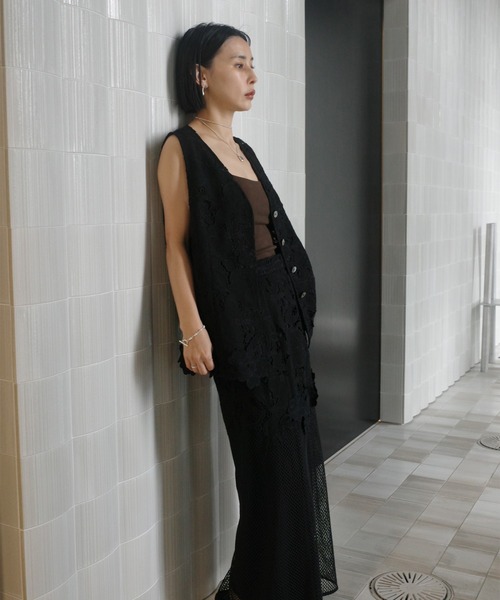 Ameri（アメリ） ロング スカート 夏 MEDI CUTWORK 3D LACE MOTIF