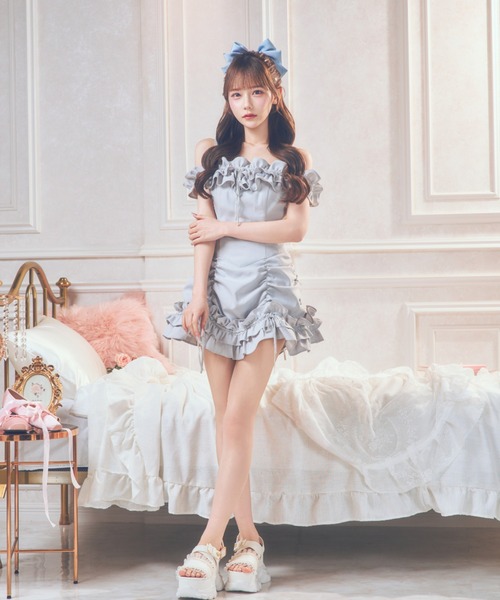 ReAmour ワンピース オフショルはしごリボンワンピ : ZOZOTOWN Yahoo