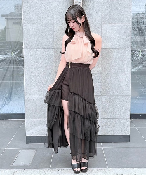 NOMAE（ノーマエ） ロング スカート 2wayチュールティアードロング