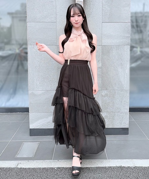 NOMAE（ノーマエ） ロング スカート 2wayチュールティアードロング