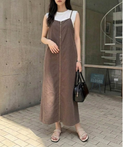 ワンピース 夏 フロントジップ デニムワンピース : ZOZOTOWN Yahoo!店