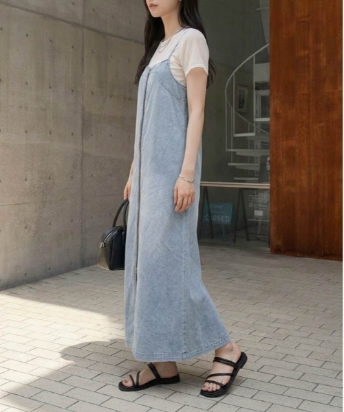デニムワンピース ワンピース 夏 フロントジップ デニムワンピース : ZOZOTOWN Yahoo!店