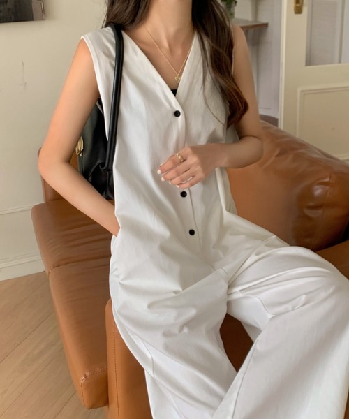サロペット・オーバーオール・オールインワン louren vneck wide combinaison lourenローレンvneck wide combinaison