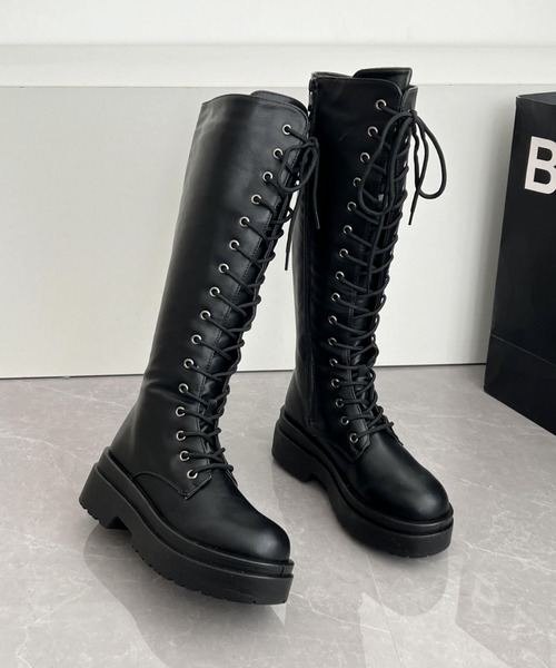 Shoes in Closet（シュークロ） ブーツ 厚底 レースアップ ロング