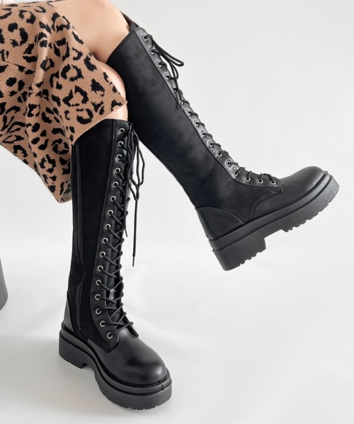 最終価格ドゥクラッセ　ロングブーツ　23cm Shoes in Closet（シュークロ） ブーツ 「スウェード素材追加」厚底