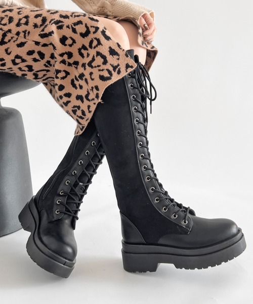 Shoes in Closet（シュークロ） ブーツ 厚底 レースアップ ロング