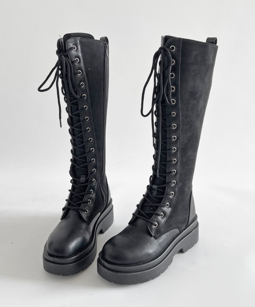 Shoes in Closet（シュークロ） ブーツ 厚底 レースアップ ロング
