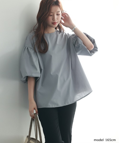 新品タグ付き★ ETRÉ 長袖ブラウス バルーンスリーブクルーネックトップス バルーンスリーブクルーネックトップス(FREE WHITE): ETRE TOKYO
