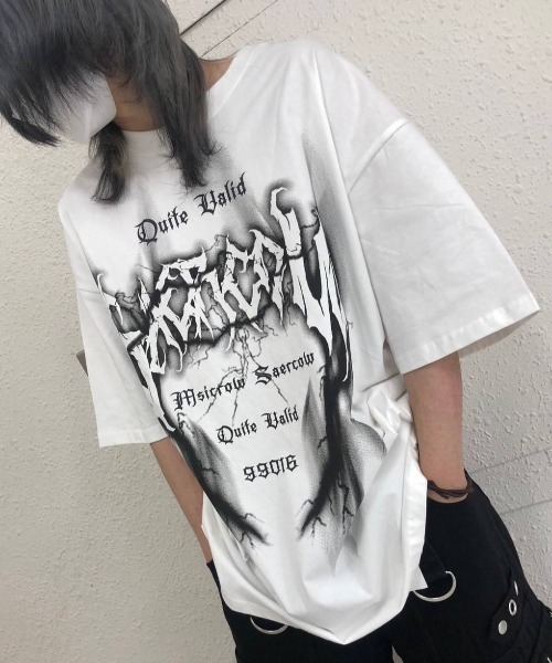 tシャツ A'GEM/9 × .kom「NOVESSEL/ノベセル」メタルロゴハーフスリーブカットソー/半袖Tシャツ レディース メンズ