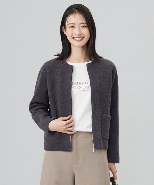 J.PRESS カーディガン 「洗える」BOUCLE ニット アウター