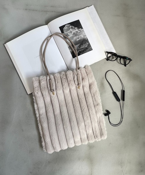 grove トートバッグ 「A4」ノットハンドルストライプエコファートート