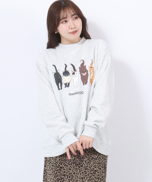 トレーナー スウェット 神保町にゃんこ堂 猫プリントスウェット