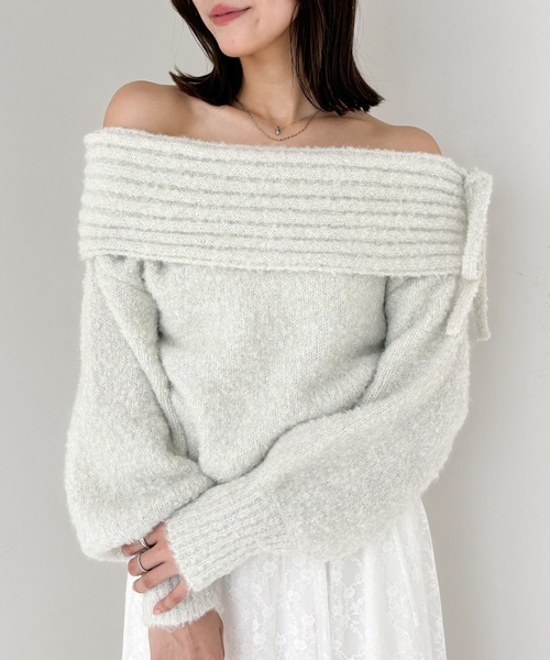 Heather ニット セーター ブークレオフショルニット 234105