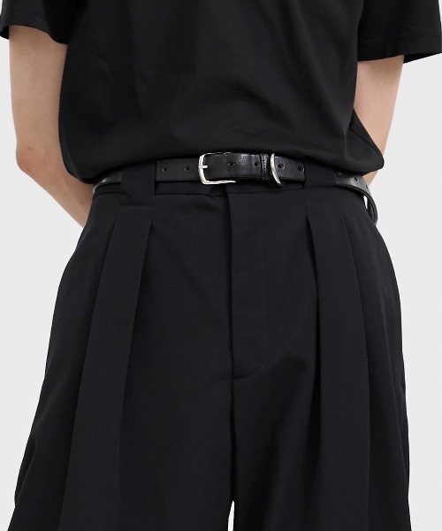 パンツ LAPIIS - WOOL GABARDINE TUCK TROUSERS WOOL GABARDINE 12 TUCKS PANTS – THE SHOP YOHJI YAMAMOTO