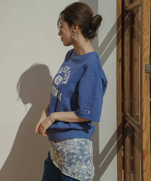 トレーナー スウェット 「別注」Champion×Sonny Label　ロゴスウェットTシャツ レディース Champion トレーナー スウェット 「別注」Champion×Sonny Label