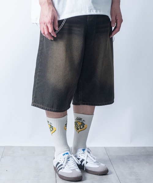 【新品未使用】be greedyデニムハーフパンツ イエロー切替 Mサイズ 新品未使用】be greedyデニムハーフパンツ イエロー切替 Mサイズ 新品