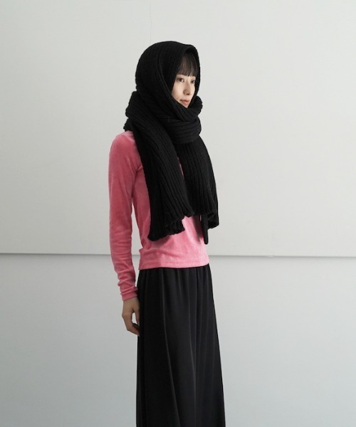 「BASERANGE」 マフラー ONE SIZE ブラック レディース_画像7