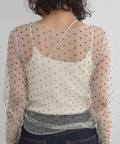 最終価格♡ タグ付き新品♡ チュールフロッキー SHEER トップス フロッキーチュールシアートップス（カットソー） | GALLEST