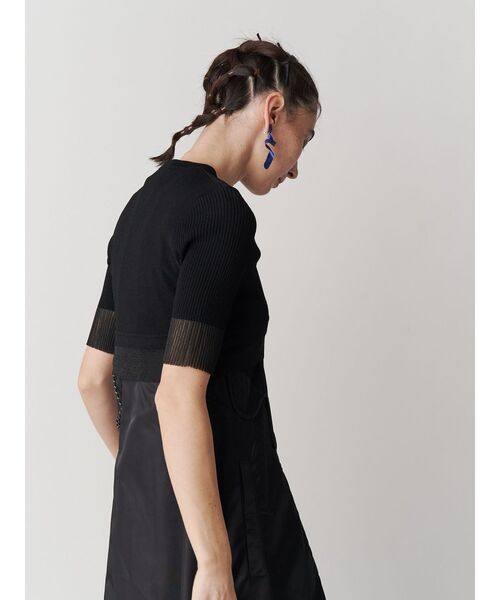 UN3D. ニット セーター COLOR BLOCK SHEER TOP / カラーブロック