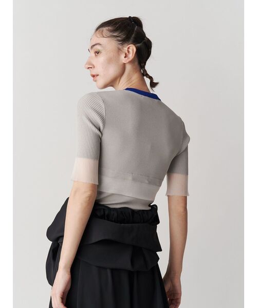 UN3D. ニット セーター COLOR BLOCK SHEER TOP / カラーブロック
