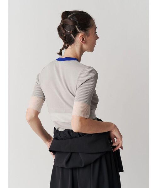 UN3D. ニット セーター COLOR BLOCK SHEER TOP / カラーブロック