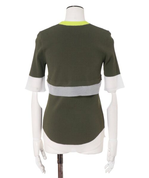 UN3D. ニット セーター COLOR BLOCK SHEER TOP / カラーブロック