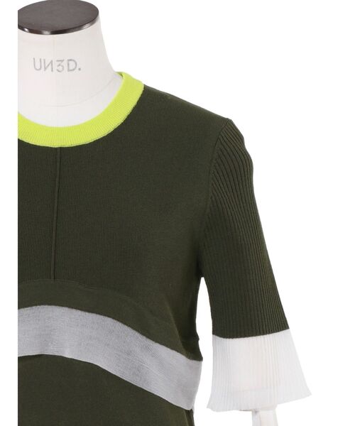 UN3D. ニット セーター COLOR BLOCK SHEER TOP / カラーブロック