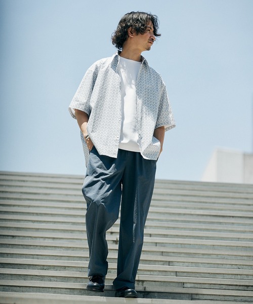 未使用品 JOURNAL STANDARD relume 半袖 ジャケット JOURNAL STANDARD relume 「JOURNAL relume」 半袖シャツ LARGE