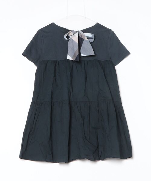 ブルーレーベルクレストブリッジ　チュニック 五分袖　38 美品 一部店舗限定】シャンブレーチュニックブラウス（ブラウス