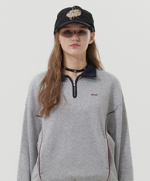 トレーナー スウェット KIRSH OPEN COLLAR SWEATSHIRT キルシー オープンカラー スウェット レディース トレーナー スウェット KIRSH OPEN COLLAR SWEATSHIRT キルシー