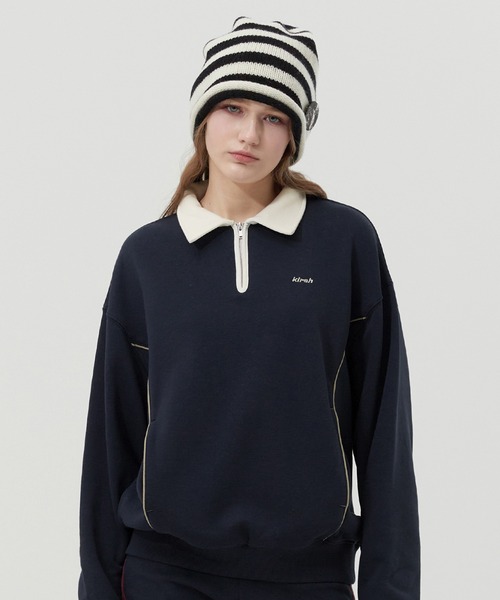 トレーナー スウェット KIRSH OPEN COLLAR SWEATSHIRT キルシー オープンカラー スウェット レディース