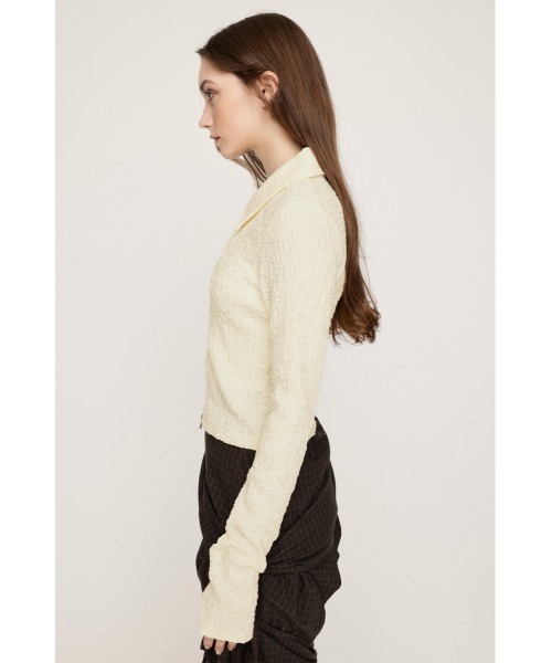 tシャツ FRONT ZIP JQ TOPS フロントジップ ジャガード トップス 半袖 夏服 レディース SLY tシャツ FRONT ZIP JQ TOPS フロントジップ ジャガード