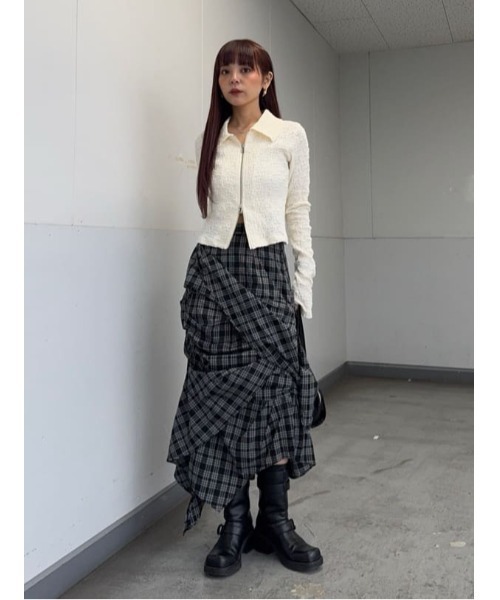 国内配送★adidas★70s ジップフロント スカート 可愛い2色 PINKY&DIANNE スカート フロントジップダンボールスカート