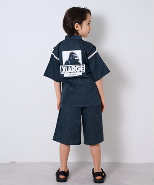 XLARGE KIDS 浴衣 OGゴリラ メランジプリント甚平 キッズ 子供
