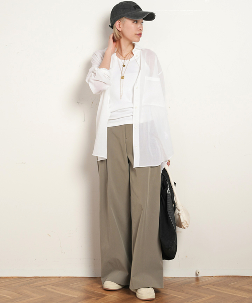 EVERYDAY ＩLIKE シアーシャツ EVERYDAY I LIKE. ブラウス シャツ *ミニマルシアーシャツ