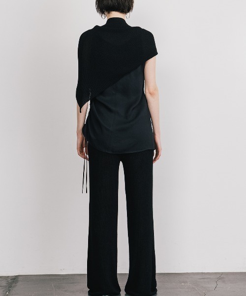 タンクトップ ノースリーブ ACETATE  GATHER TANK/アセテートギャザータンク レディース CREDONA タンクトップ ノースリーブ ACETATE GATHER TANK
