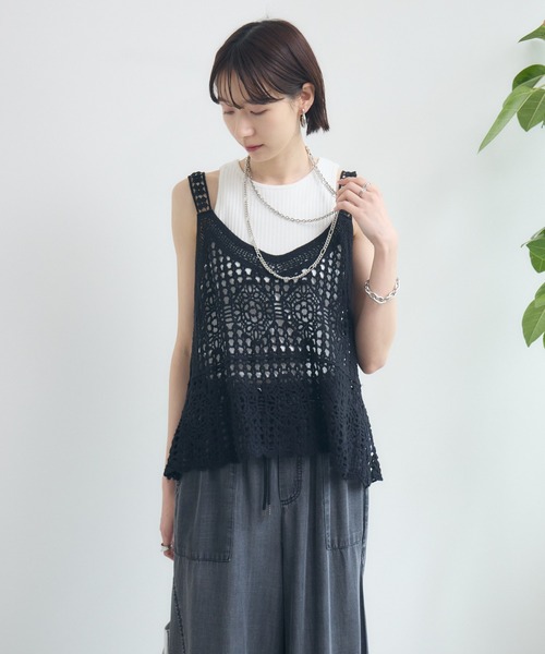 パシャパシャ⭐︎ アンティーク刺繍 レース キャミソール パシャパシャ様専用⭐︎ アンティーク刺繍 レース キャミソール